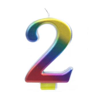 Dortová svíčka duhové číslo 2