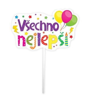 Zápich na dort Všechno nejlepší 19,5cm