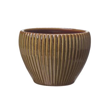 Obal kulatý porcelánový EDLA zeleno-hnědý 16cm