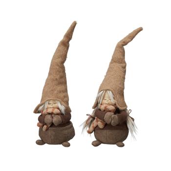 Skřítek látkový  mix hnědý 41cm