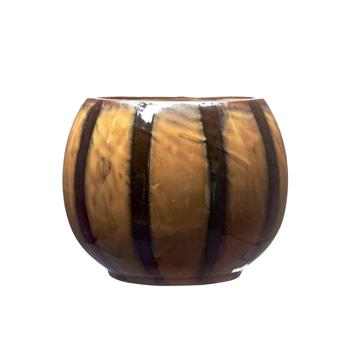 Obal kulatý kameninový ALVA sv./tm.hnědý 17cm