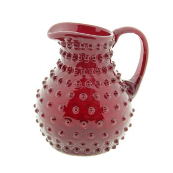 Džbán skleněný POLKA DOT s 1 uchem červený 750ml