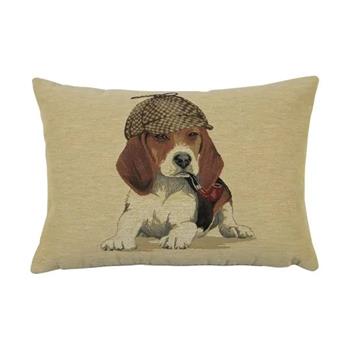 Polštář SHERLOCK pes beagle bavlněný béžový 30x45cm