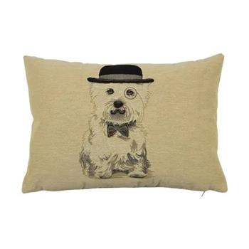 Polštář SHERLOCK pes westie bavlněný béžový 30x45cm