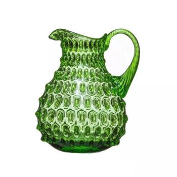 Džbán skleněný POLKA DOT s 1 uchem sv.zelený 750ml