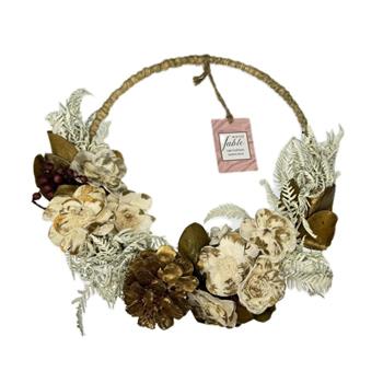 Věnec na dveře šiška/květy/listy 24cm