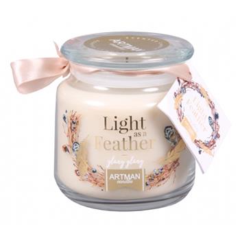 Svíčka vonná ve skle s víčkem Light Feather 10cm