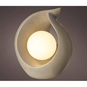 Lampa kapka polyresinová, solární, 3LED t.bílá s časovačem sv.šedá 19cm