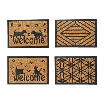 Rohožka z kokosového vlákna a gumy WELCOME/ornament mix 40x60cm