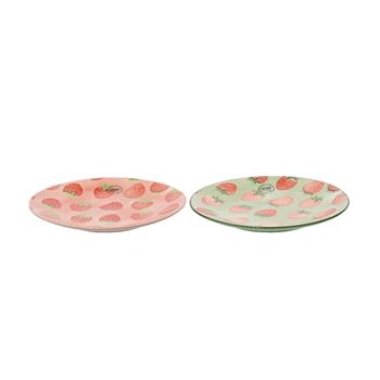 Talíř kulatý porcelánový s jahodami mix 21,5cm