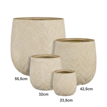 Květináč kulatý FALUN magnesium taupe 32cm