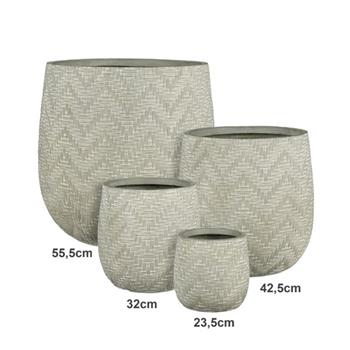 Květináč kulatý FALUN magnesium sv.šedý 23,5cm