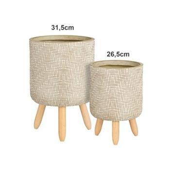 Obal kulatý FALUN na 3 nohách magnesium taupe 31,5cm