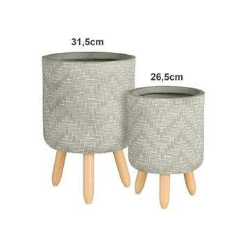 Obal kulatý FALUN na 3 nohách magnesium sv.šedý 31,5cm