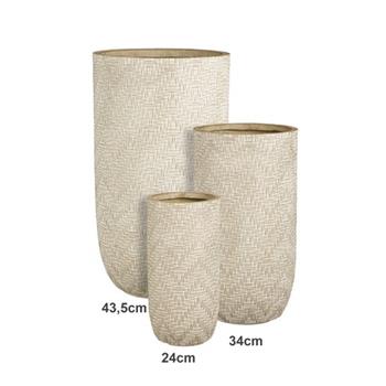 Květináč kulatý vysoký FALUN magnesium taupe 43,5x78,5cm