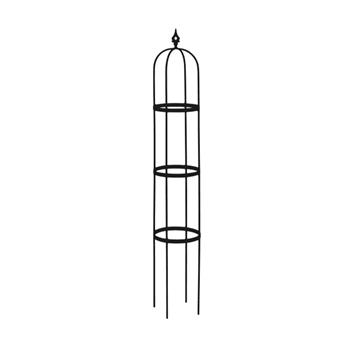 Opora/obelisk TARN kulatá se špicí kovová černá 125cm