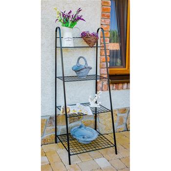 Regál MORIC 4 patra kovový černý 150cm