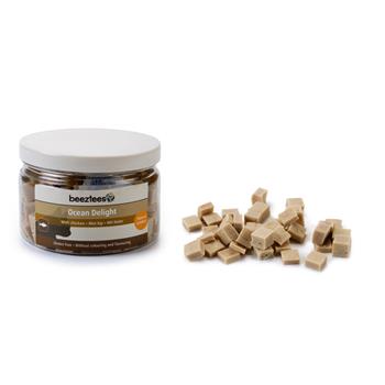 Pamlsek OCEAN DELIGHT rybí a kuřecí kostky dóza 90g