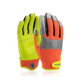 Rukavice THUNDER MAGNETIC® reflexní s magnetem žluto-oranžové vel.9