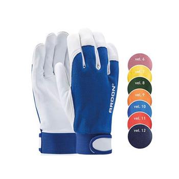 Rukavice HOBBY® kůže/bavlna tm.zelené vel.8