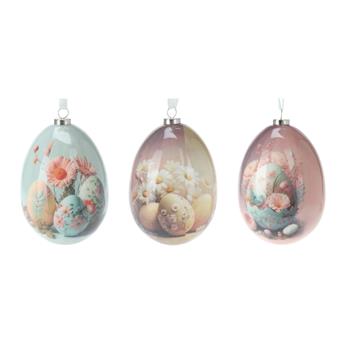 Ozdoba pěnové vejce/kraslice s květy mix 10cm
