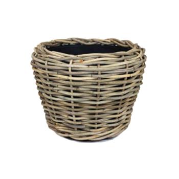 Obal kulatý DRYPOT ratanový s plastovou vložkou šedý 68cm