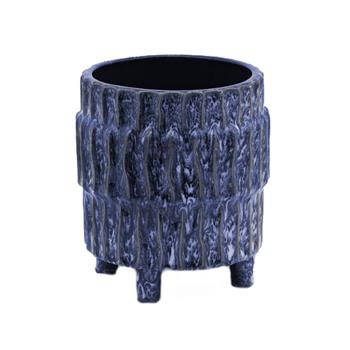 Obal válcový keramický na nohách modrý 23cm