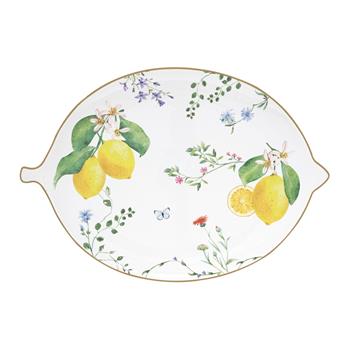 Tác porcelánový ve trvaru citronu FLEURS ET CITRONS 25cm