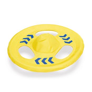 Hračka frisbee se 3 otvory modro-žluté 24cm