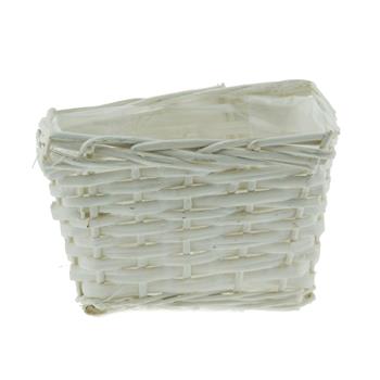 Truhlík proutěný hranatý s igelitem bílý 17cm