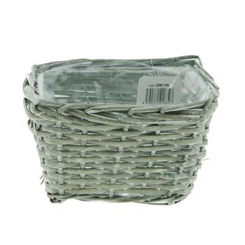 Truhlík proutěný hranatý s igelitem šedý 17cm