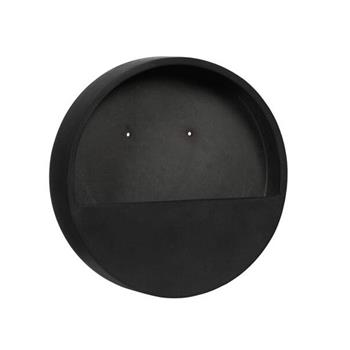Květináč na zeď kruhový WALLY XS fiberstone černý 30cm