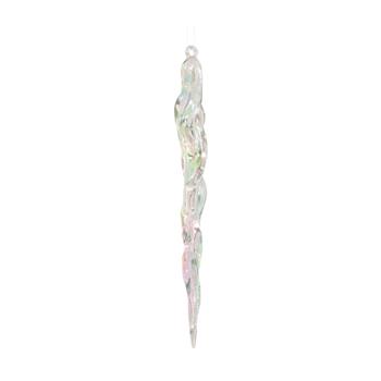 Ozdoba plastový rampouch duhový čirý 18,5cm