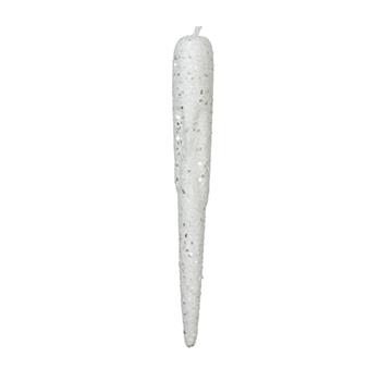 Ozdoba rampouch polyfoam s glitry bílý 24cm