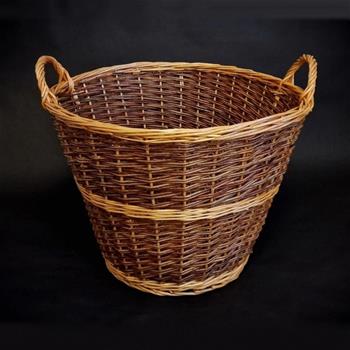 Koš kulatý proutěný se 2 uchy hnědý 60cm