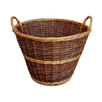 Koš kulatý proutěný se 2 uchy hnědý 60cm