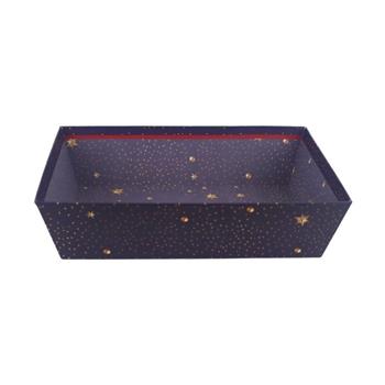 Krabice dárková papírová bez víka s hvězdami tm.modrá 33cm