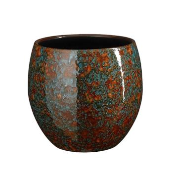 Obal kulatý keramický FABIAN modro-hnědý 20cm