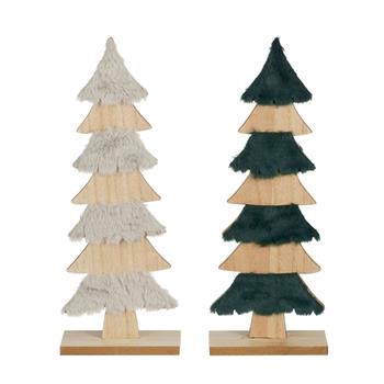Stromek na podstavci MDF/plyšový mix 40,5cm