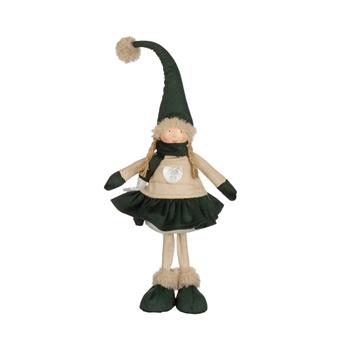 Figurka dívka stojící krémovo-zelená 50cm