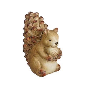 Veverka s oříškem polyresinová hnědá 11,5cm