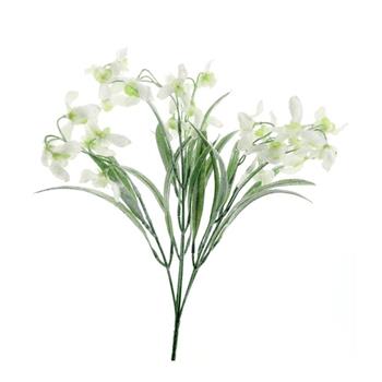 Sněženka v trsu umělá zasněžená krémová 39cm