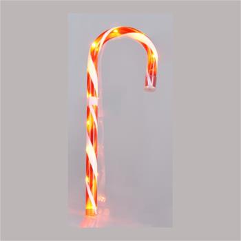 Lízátko hůlka s 20LED, t.bílá na baterie bílo-červené 120cm