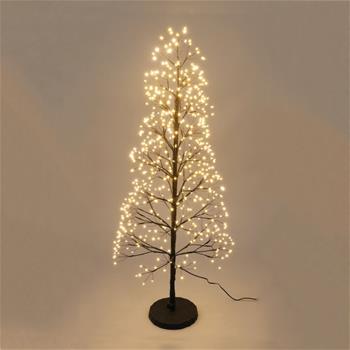 Strom svítíci se 600LED, t.bílá do zásuvky, černý 100cm