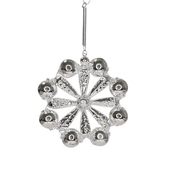 Ozdoba květ stříbrný 5,5cm