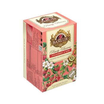 Čaj Basilur Fruity Fussions Strawberry & Kiwi bez ibišku 20x1,8g