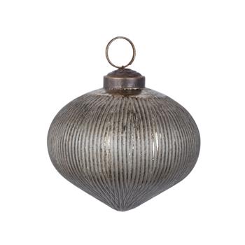 Ozdoba skleněná  šedá 8cm
