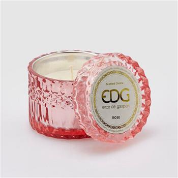 EDG Svíčka vonná ve skle s víčkem Rose 9cm