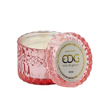EDG Svíčka vonná ve skle s víčkem Rose 9cm