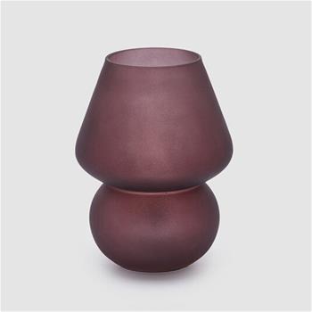 Stolní venkovní lampa AURA s USB skleněná mauve 15cm